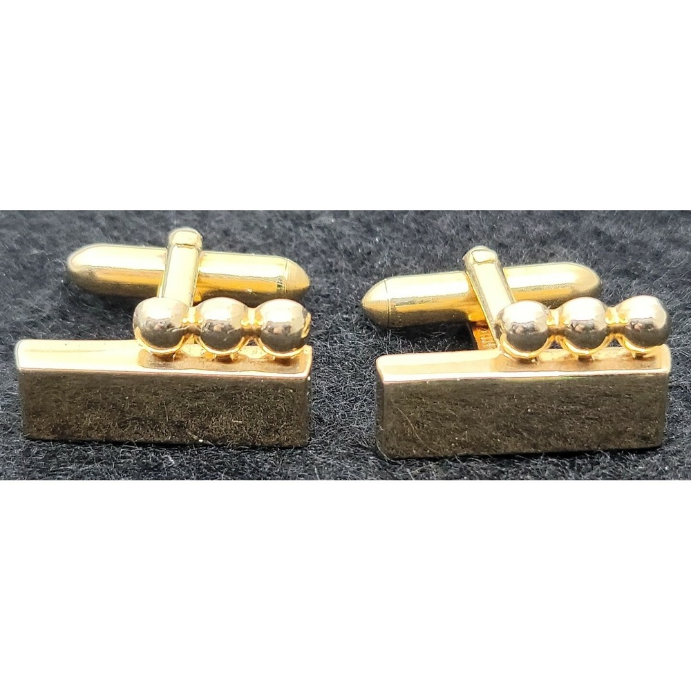 VINTAGE SWANK GOLD BAR & BALLS‎ CUFFLINKS ESTATE CLEANOUT FIND